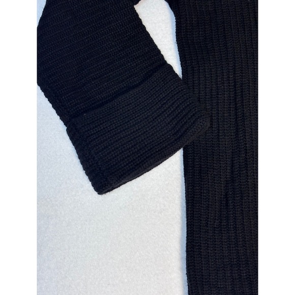 Athleta Black Ribbed Mock Neck Wrap Front Sweater XS 466769-03 HO22 NWOT - Picture 2 of 9